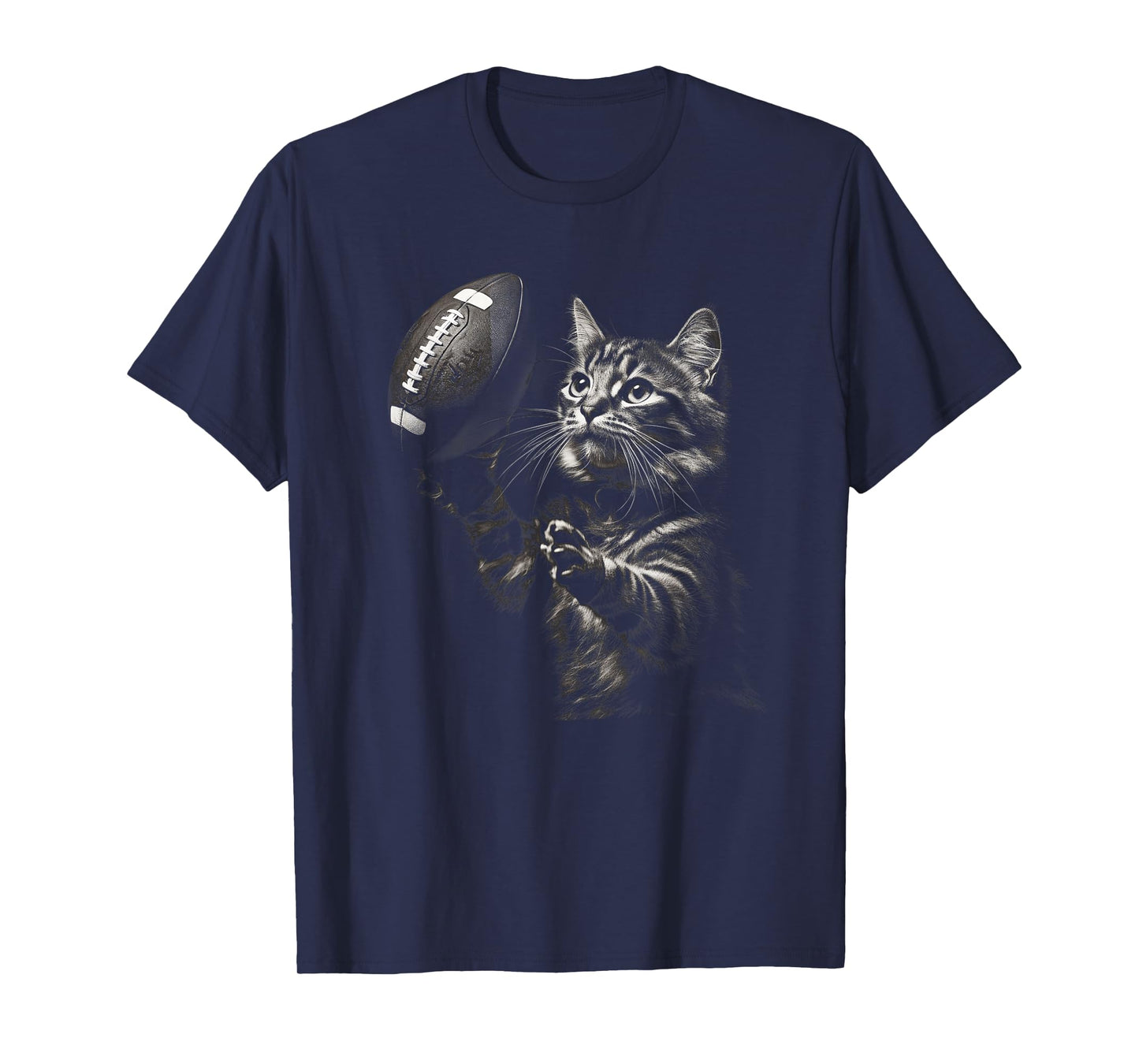 Football Cat Funny American Football Kitten Women Men Kids T-Shirt