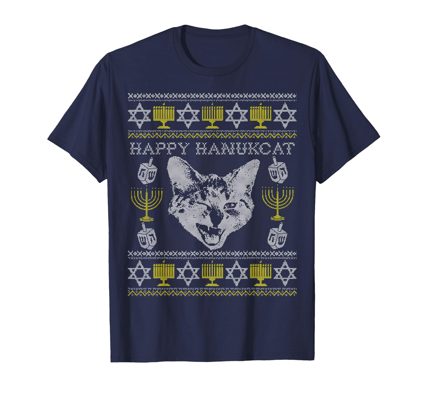 Happy Hanukcat Shirt, Hanukkah Cat, Funny Jewish Christmas T-Shirt