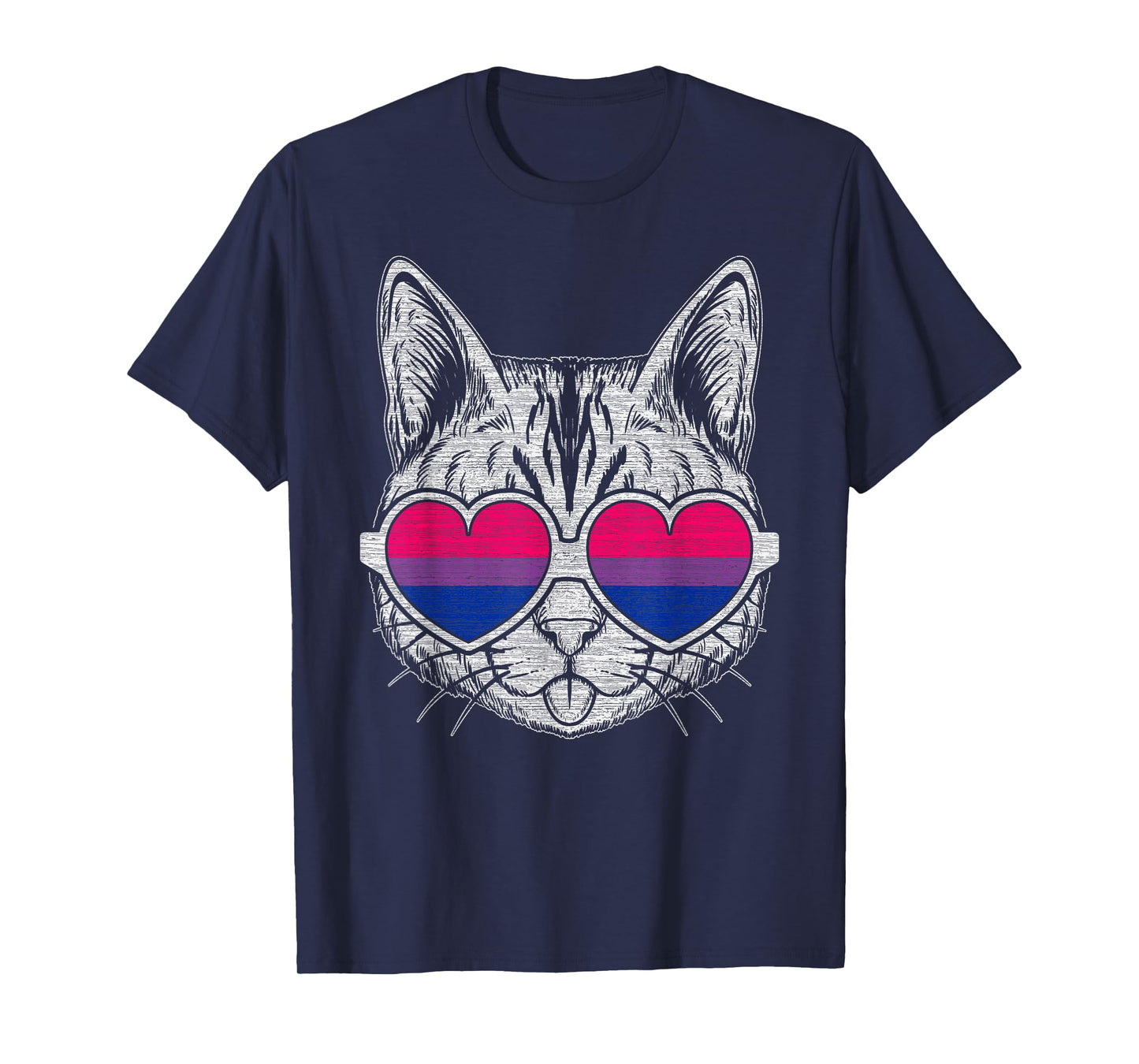 Bisexual cat with glasses, LGBT Pride T-Shirt