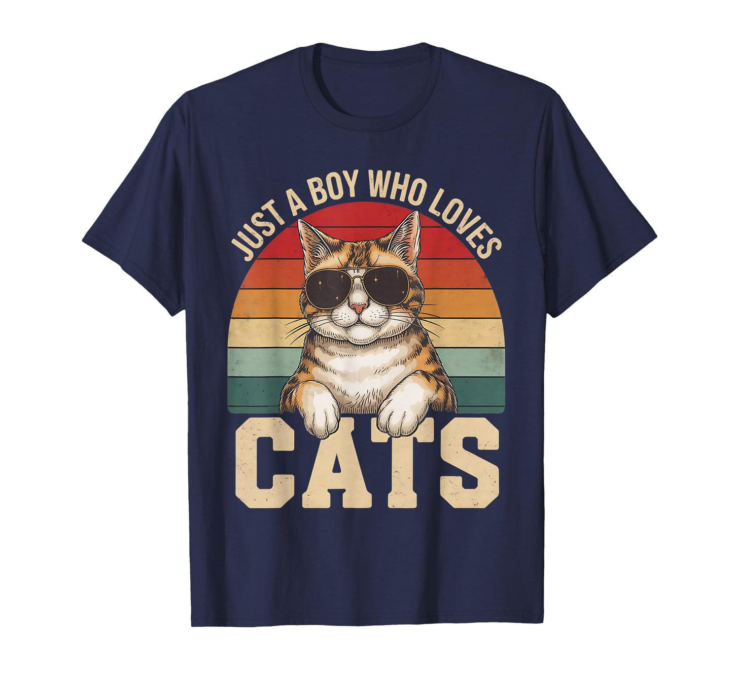 Just A Boy Who Loves Cats Cat Lover T-Shirt