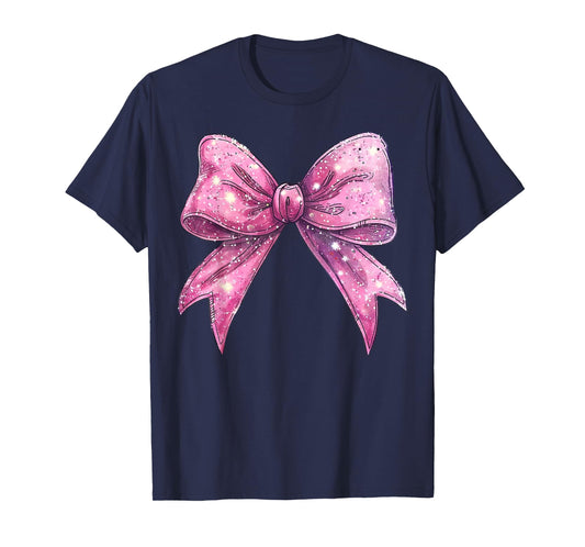 Cute Pink Bow Coquette Aesthetic Bow Print Bow T-Shirt