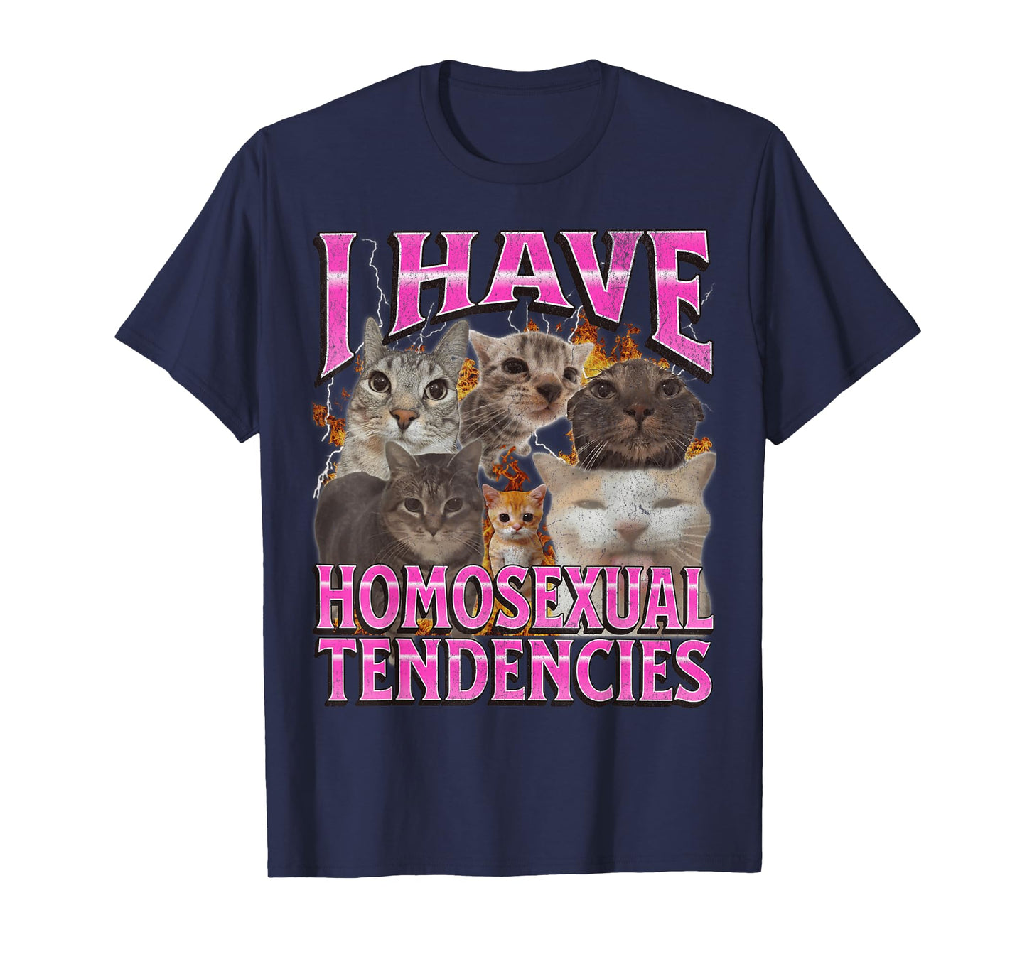 I Have Homosexual Tendencies Funny Cat Meme Bootleg Graphic T-Shirt
