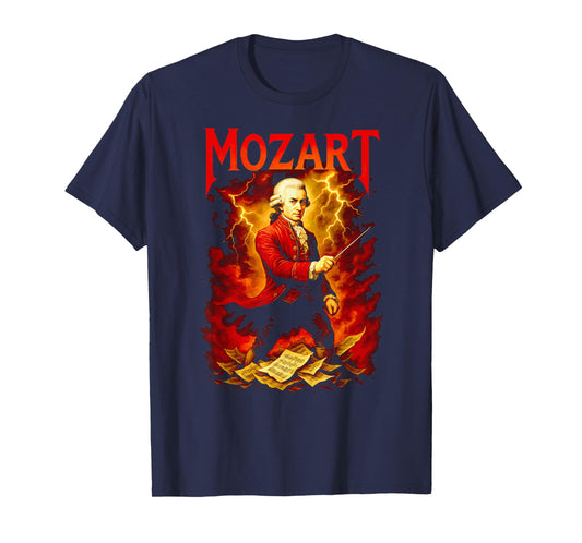 Classical Music Composer W.A. Mozart Power Metal Album T-Shirt