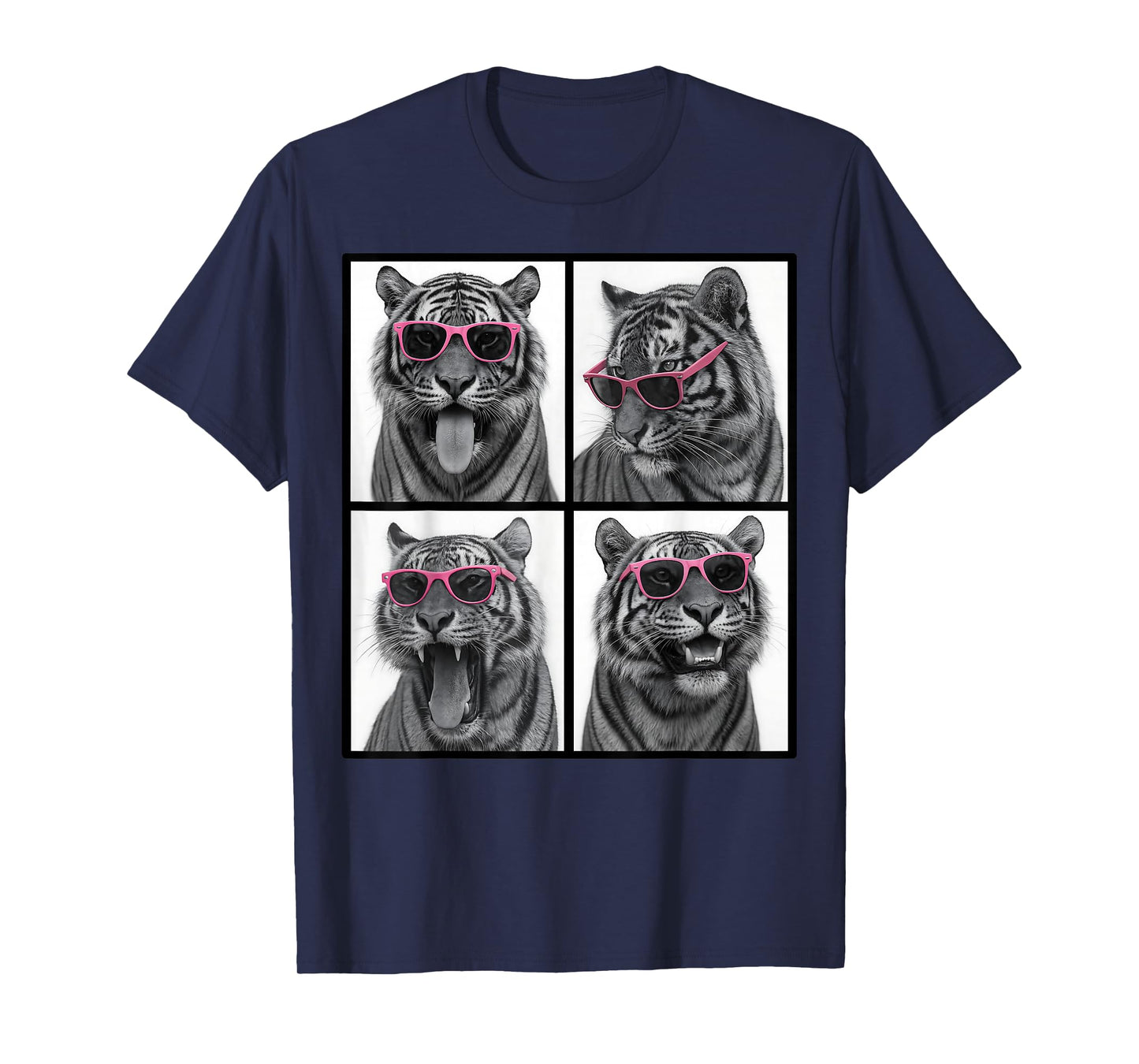 Animals Photo Funny Tiger Wearing Sunglasses Photobooth T-Shirt