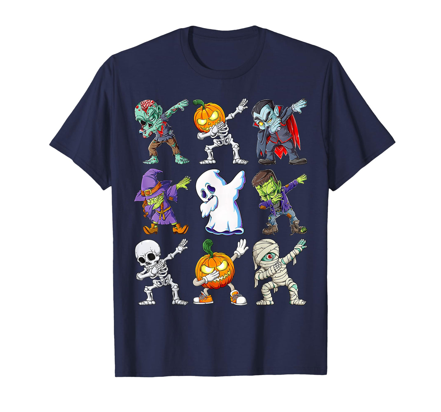 Dabbing Halloween Boys Skeleton Zombie Scary Pumpkin Mummy T-Shirt