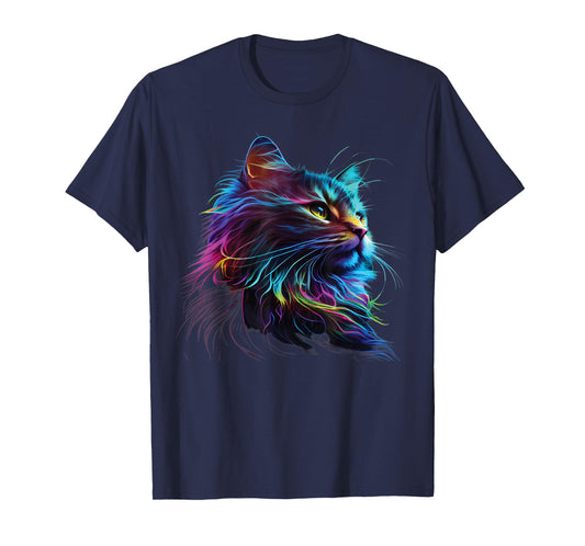 Cute Colorful Cat for Kitten Lovers Art Kitty Cats T-Shirt