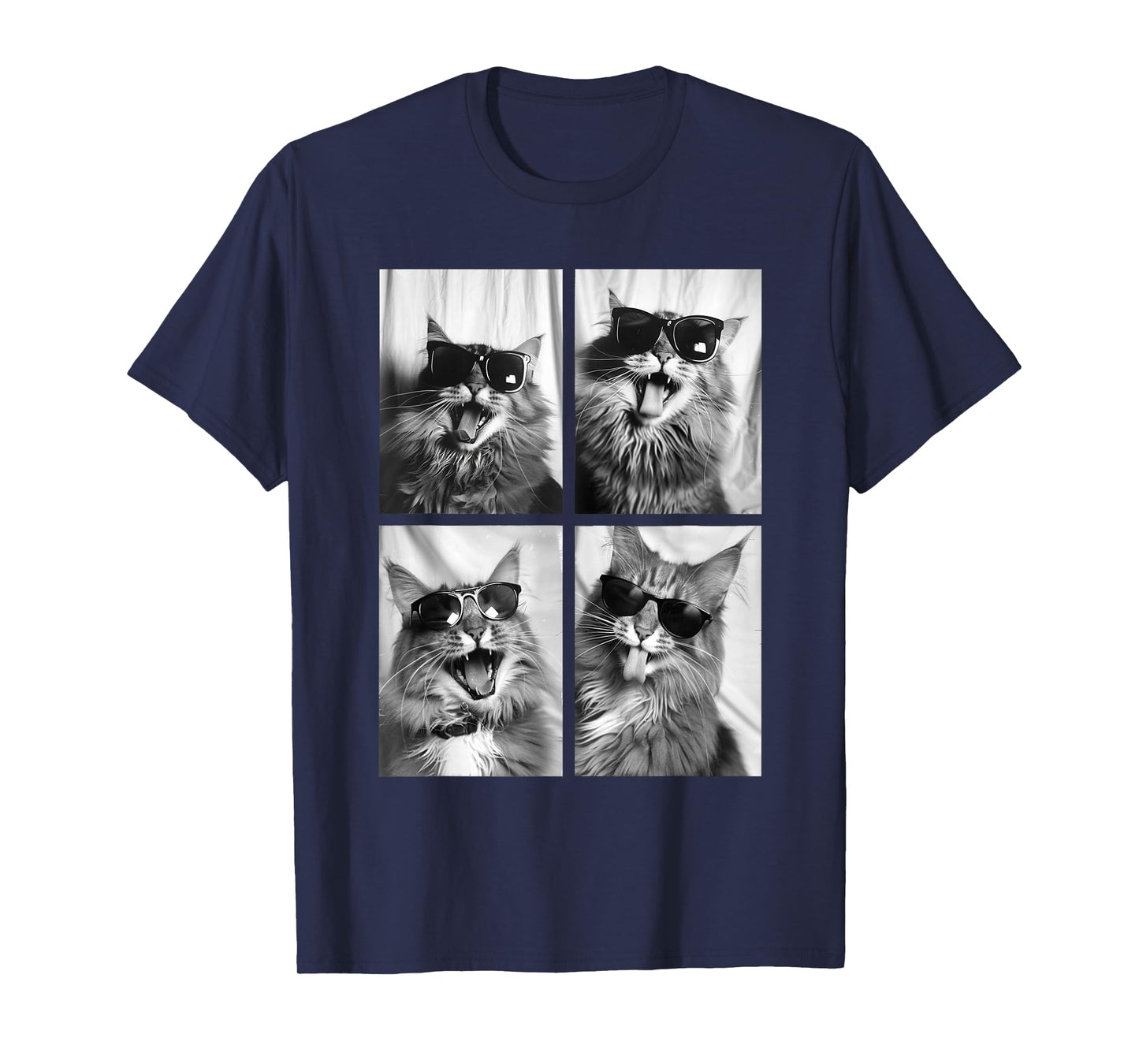 Funny Maine Coon Cat Lover Cute Kitten Sunglasses Pet Feline T-Shirt