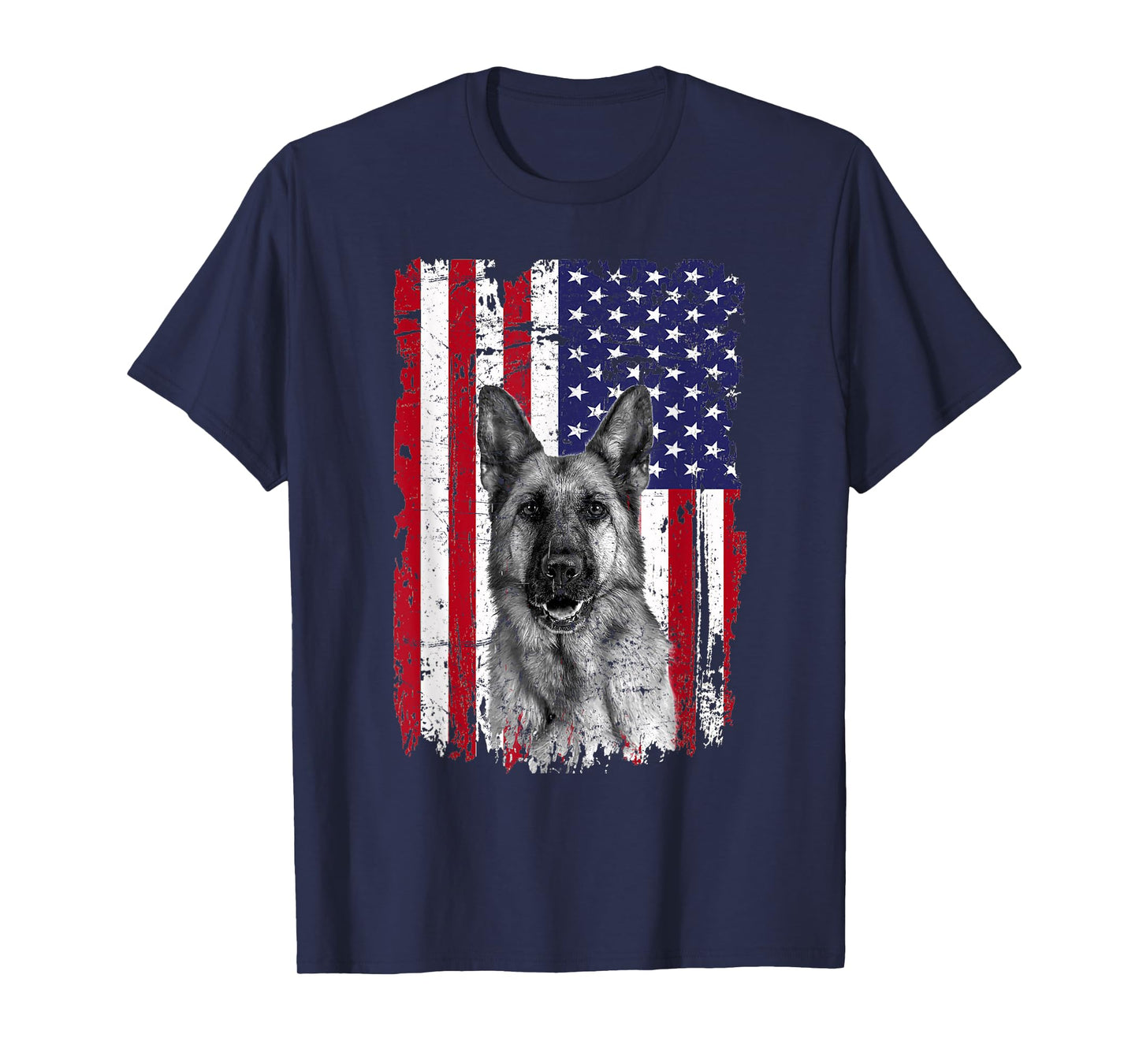 Patriotic German Shepherd American Flag 2023 4th of July T-Shirt