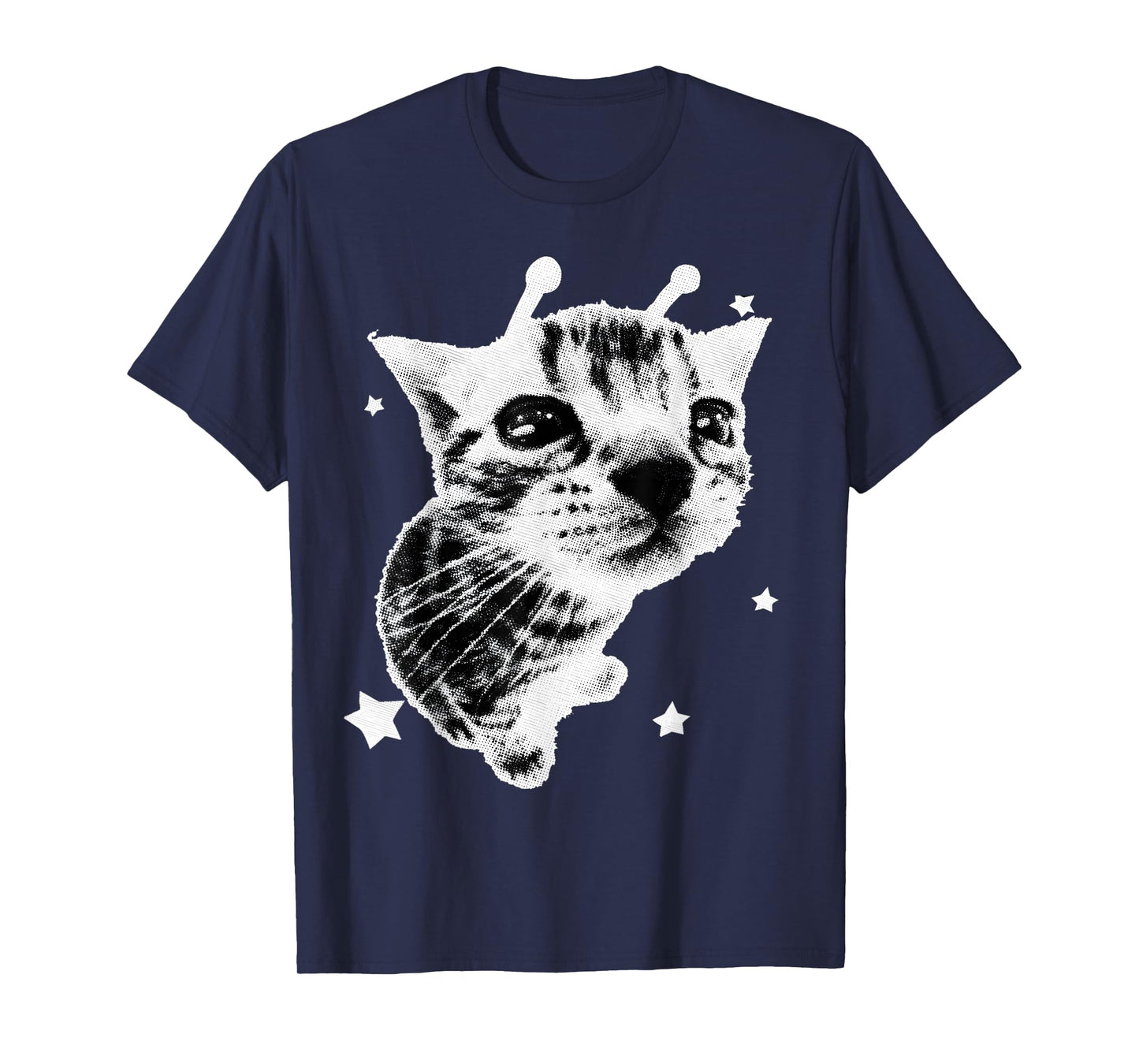 Y2K Alien Cat Meme Retro Silly Cat Vintage Kitty Funny Shirt T-Shirt
