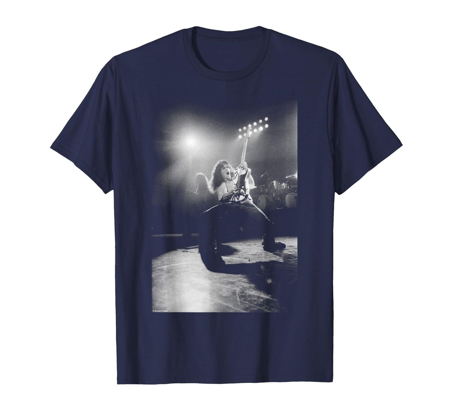 Eddie Van Halen On Stage Rainbow Theatre by Simon Fowler T-Shirt