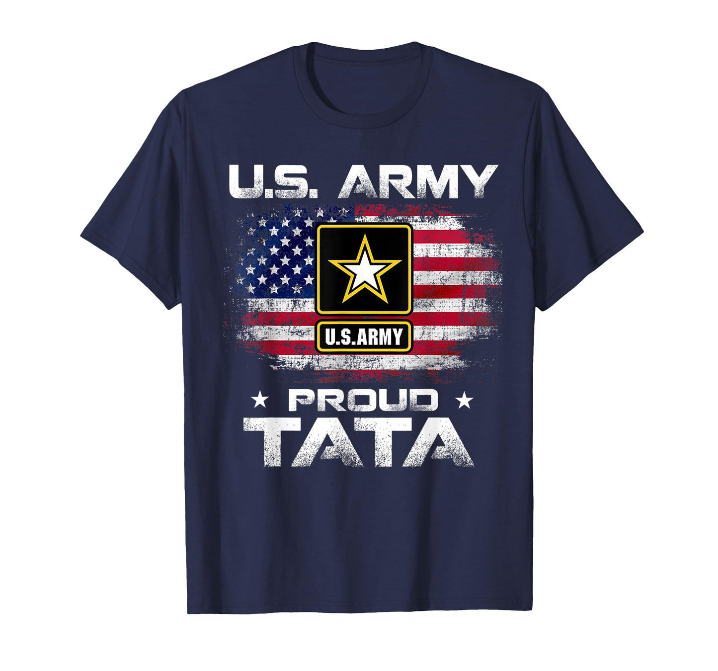 U.S Army Proud Tata With American Flag Gift Veteran Gift T-Shirt