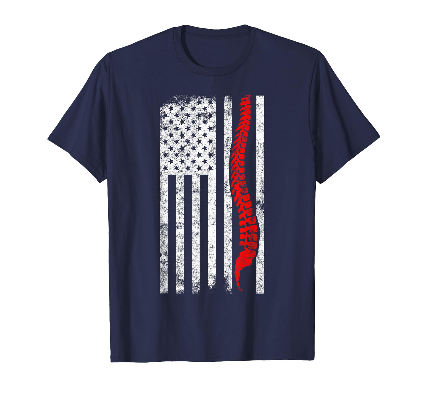 Chiropractor American Flag | Chiropractic Gift | Spinal Cord Women Men T-Shirt