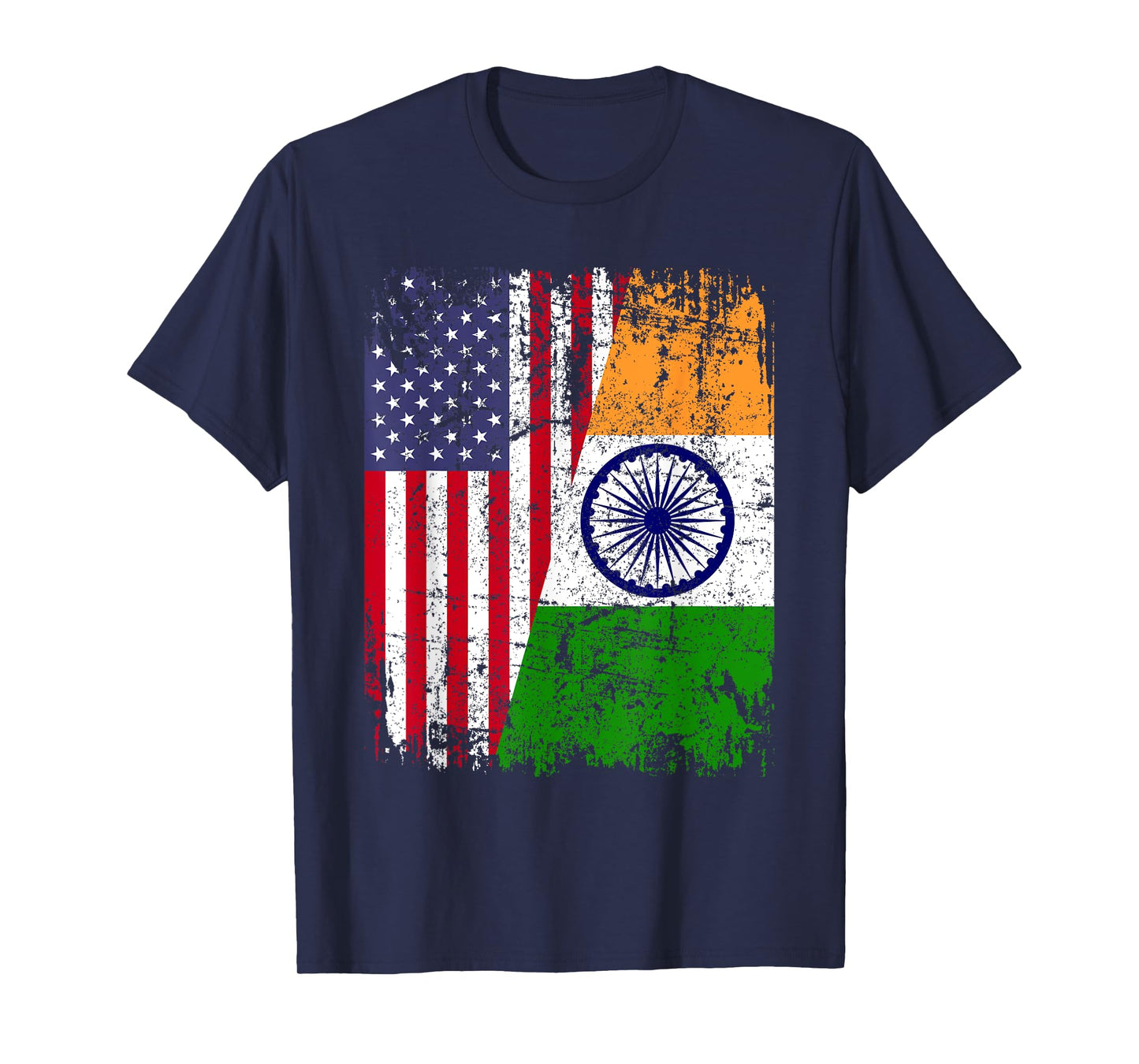 INDIAN ROOTS | Half American Flag | USA INDIA FLAG T-Shirt