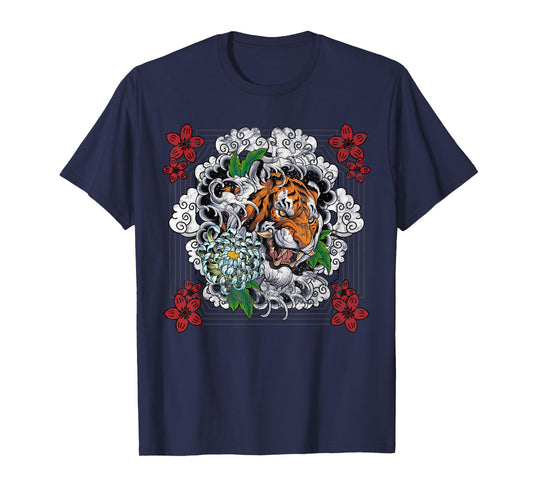 Tattoo Style Traditional Japanese Tiger Chinese Zodiac T-Shirt