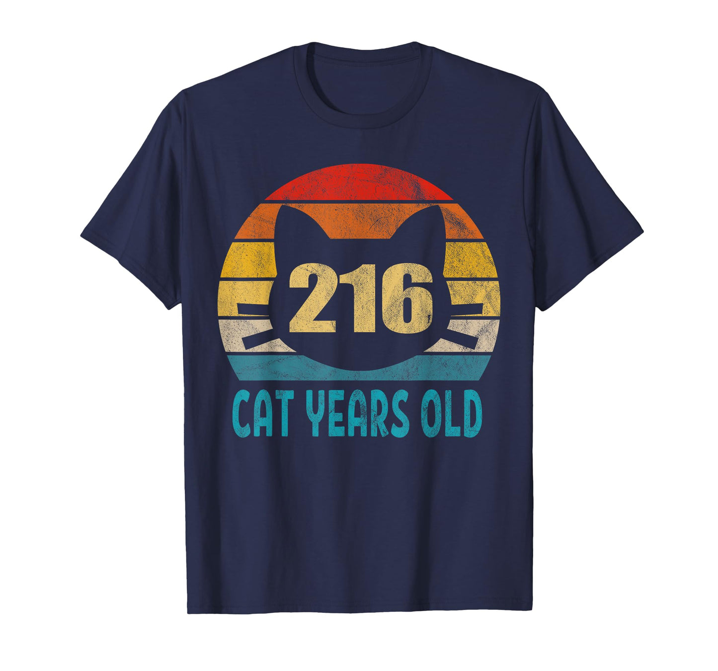 216 Cat Years Old Shirt Retro 50th Birthday Gift Cat Lovers T-Shirt