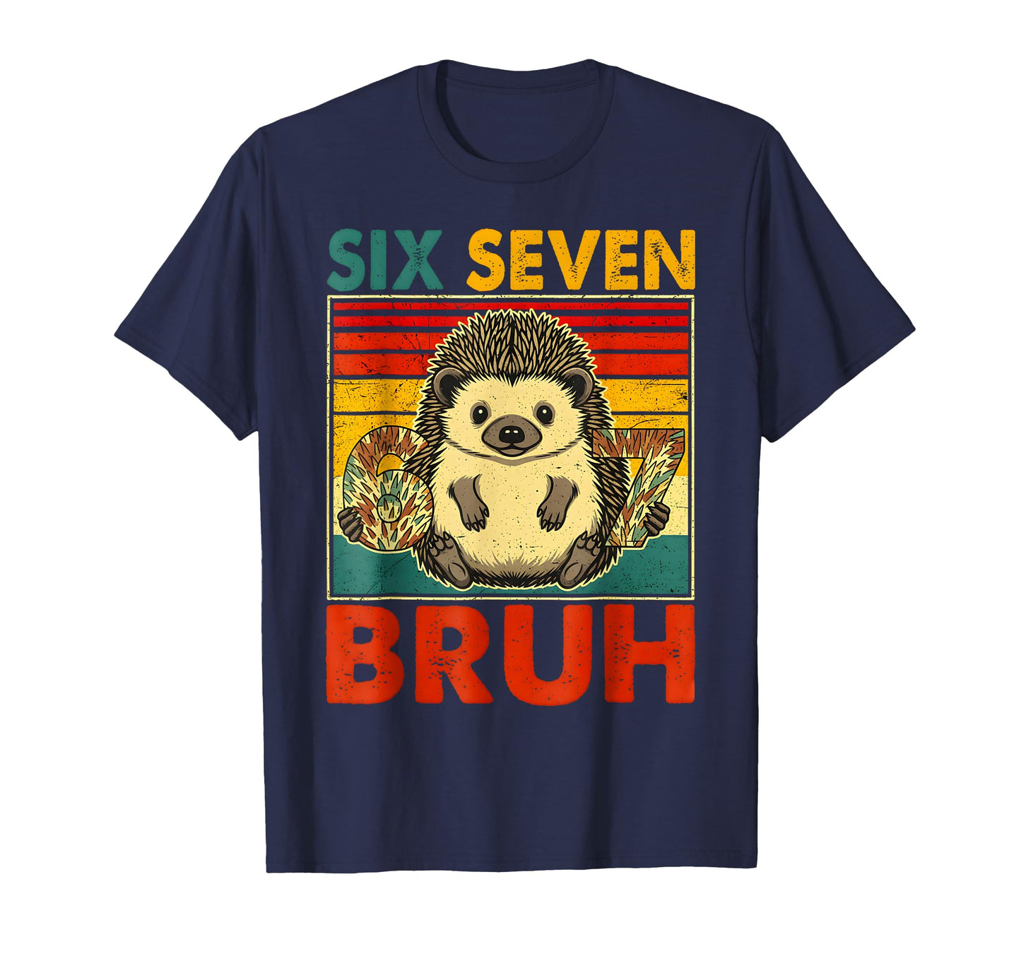 67 Meme Hedgehog Funny Six Seven Bruh Hedgehog for Kids Boys T-Shirt