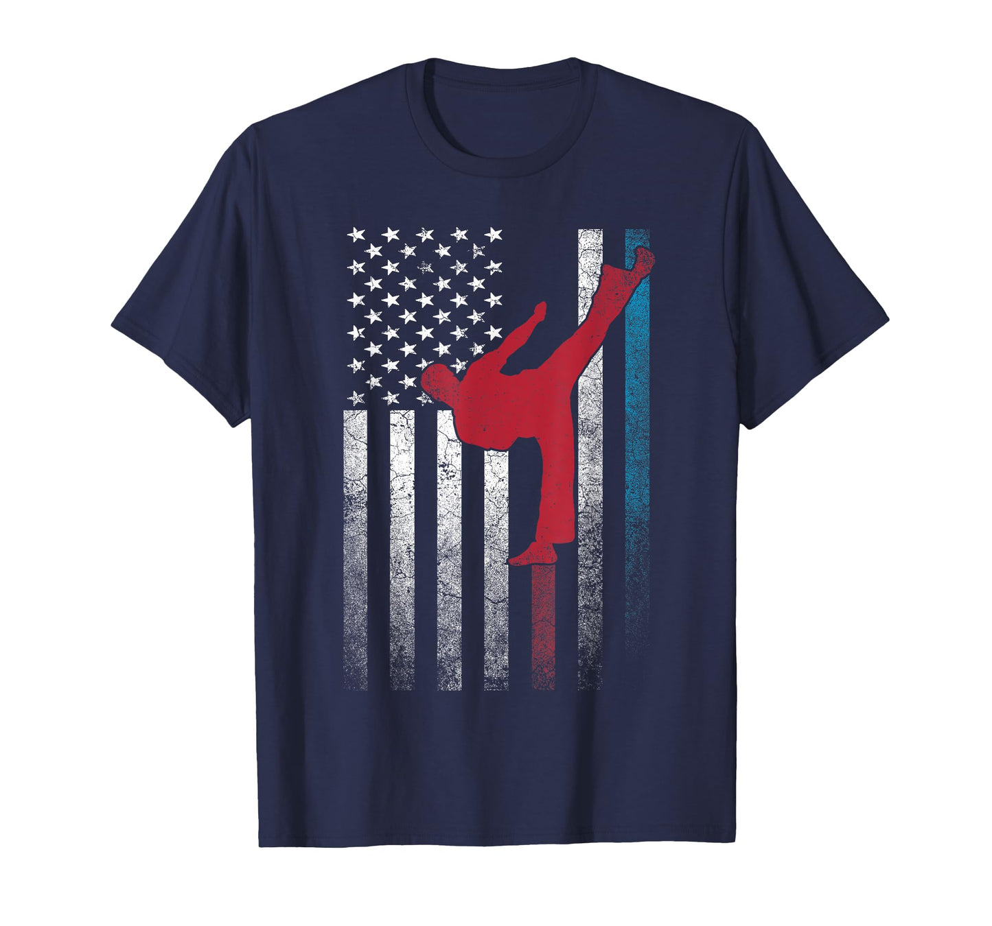 Karate Martial Arts - 4th of July American Flag USA America Women Kids Men T-Shirt