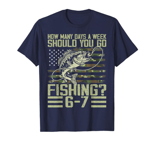 Funny Fishing Boy Teens Kid Camouflage USA Flag Bass Fish 67 T-Shirt