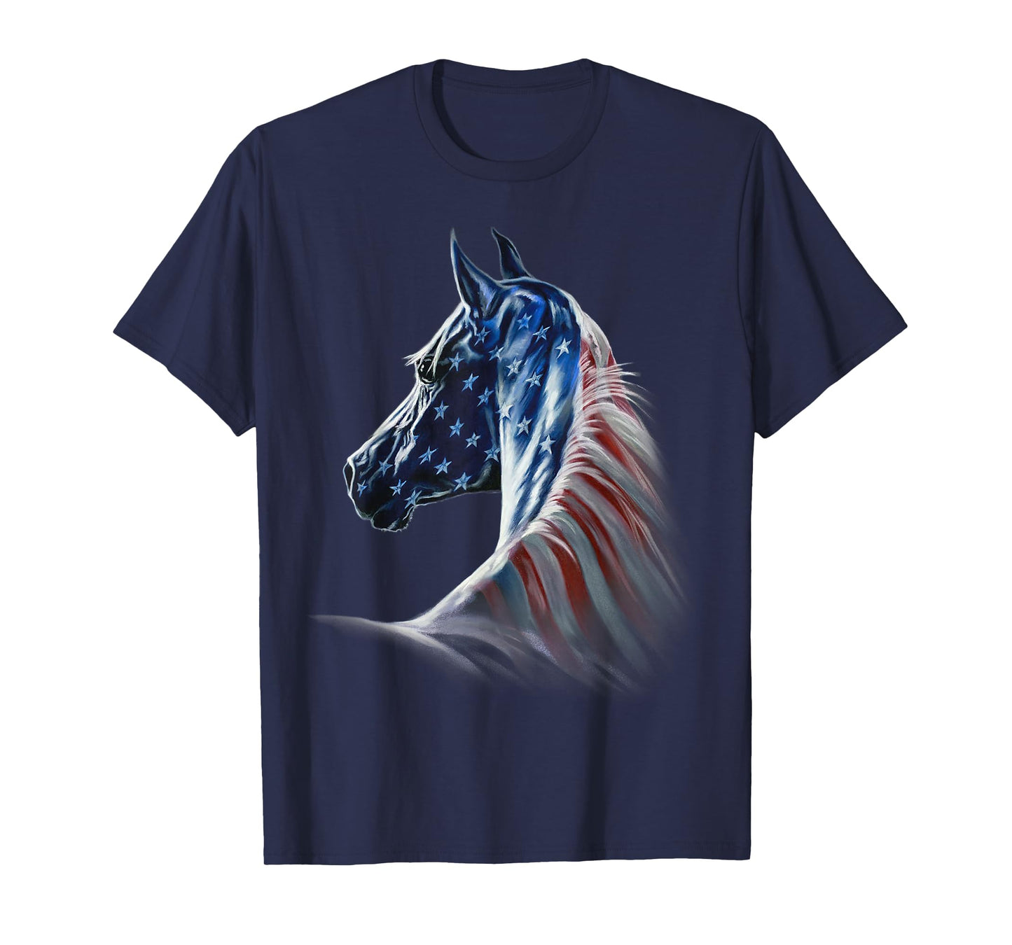 America Horses - Patriotic Horse American Flag Vintage T-Shirt