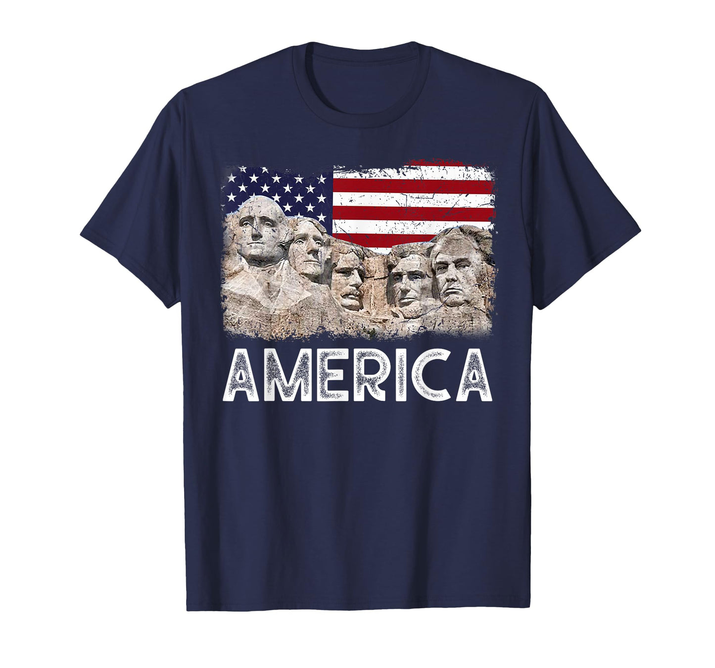 Trump President 45th Rushmore Mount American Flag 4th July T-Shirt