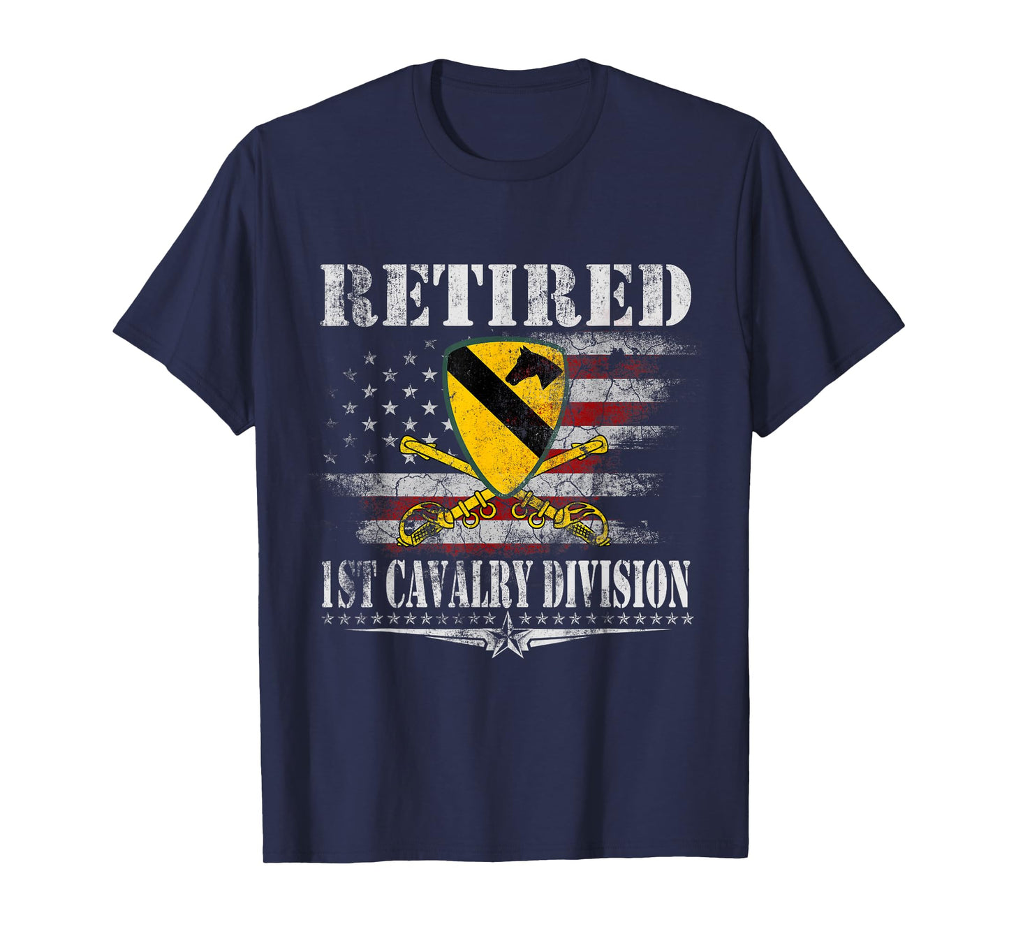 Retired 1st Cavalry Division Veteran Patriotic Veterans Day T-Shirt
