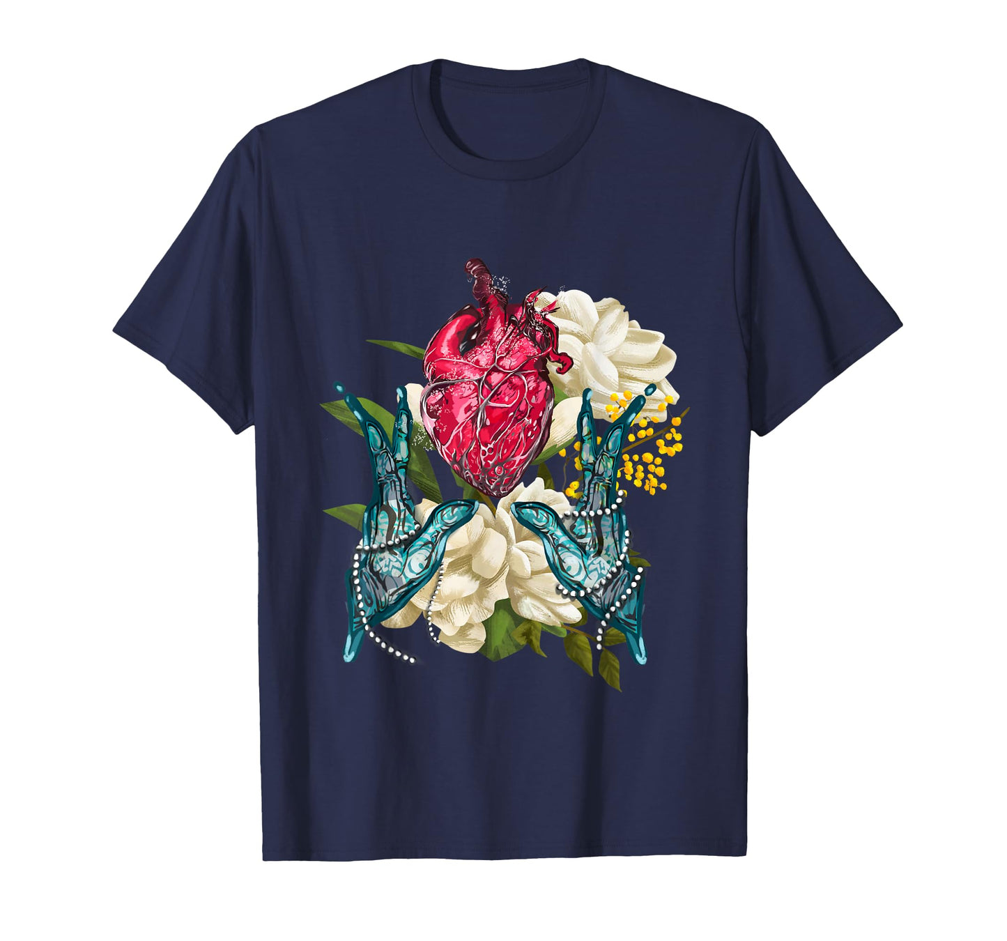 Anatomical Heart And Flowers Doctor Valentine T-Shirt