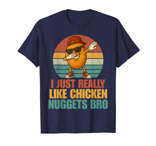 Funny Dabbing Chicken Nugget Bro Boys Kids Retro Fast Food T-Shirt