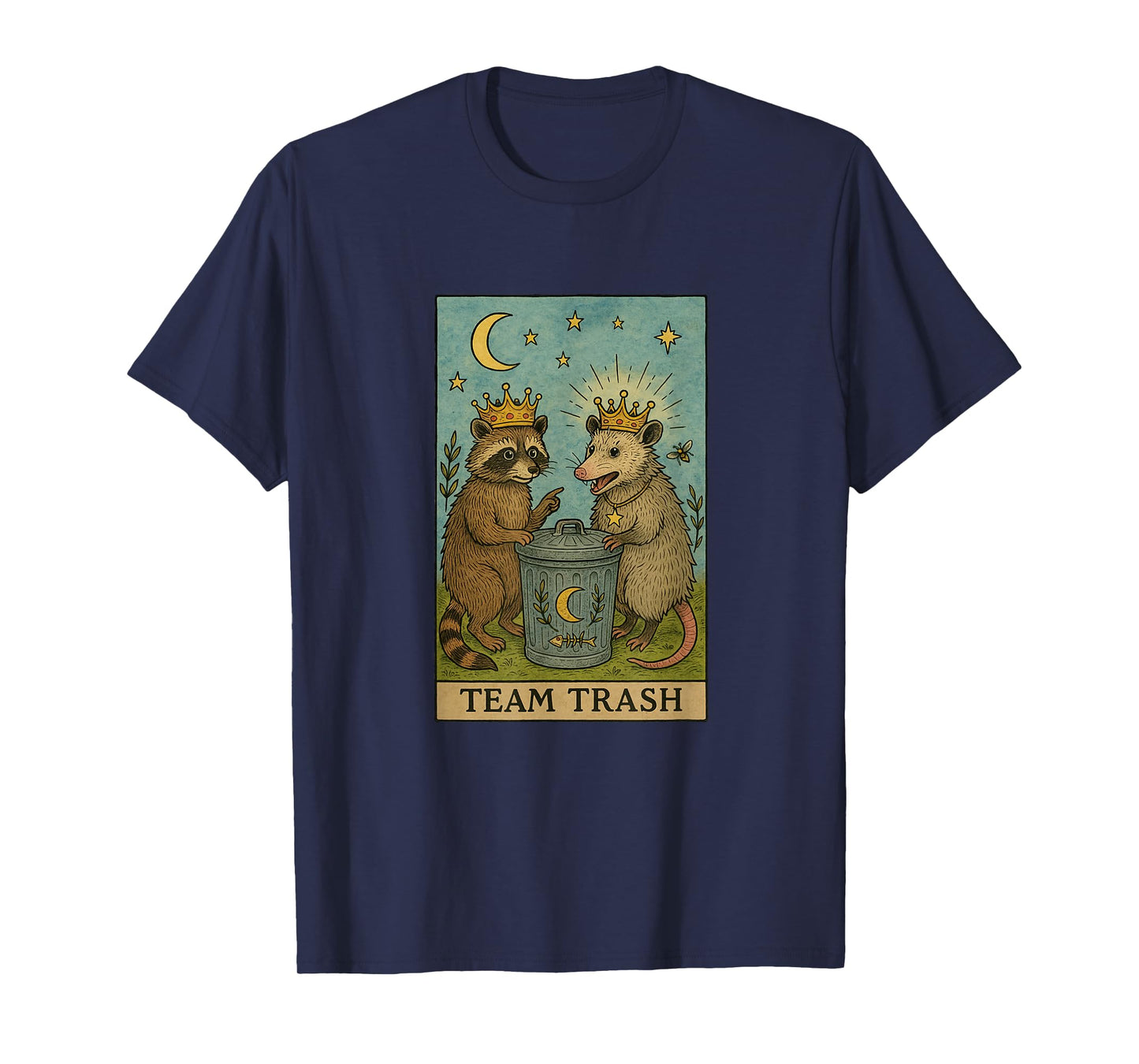 Team Trash Tarot Card Racoon Opossum Lover Funny Halloween T-Shirt