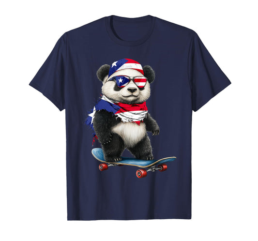 Puerto Rican Flag American Flags Panda Heritage Puerto Rico T-Shirt
