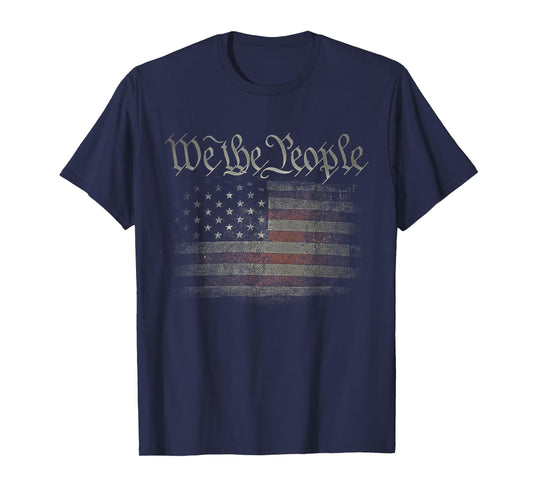 We The People USA Flag 4th of July US Distressed Grunge US T-Shirt