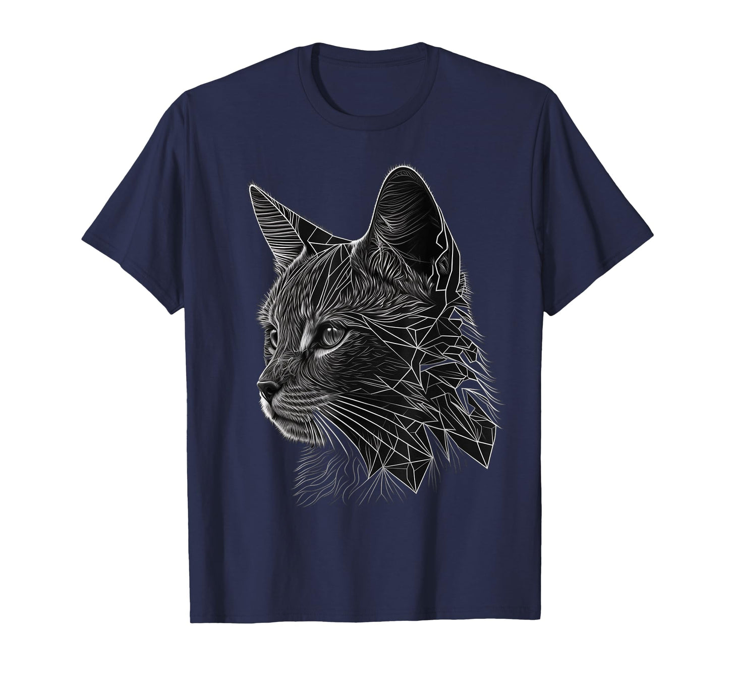 Cat Polygon Animal Geometric Art Cat T-Shirt