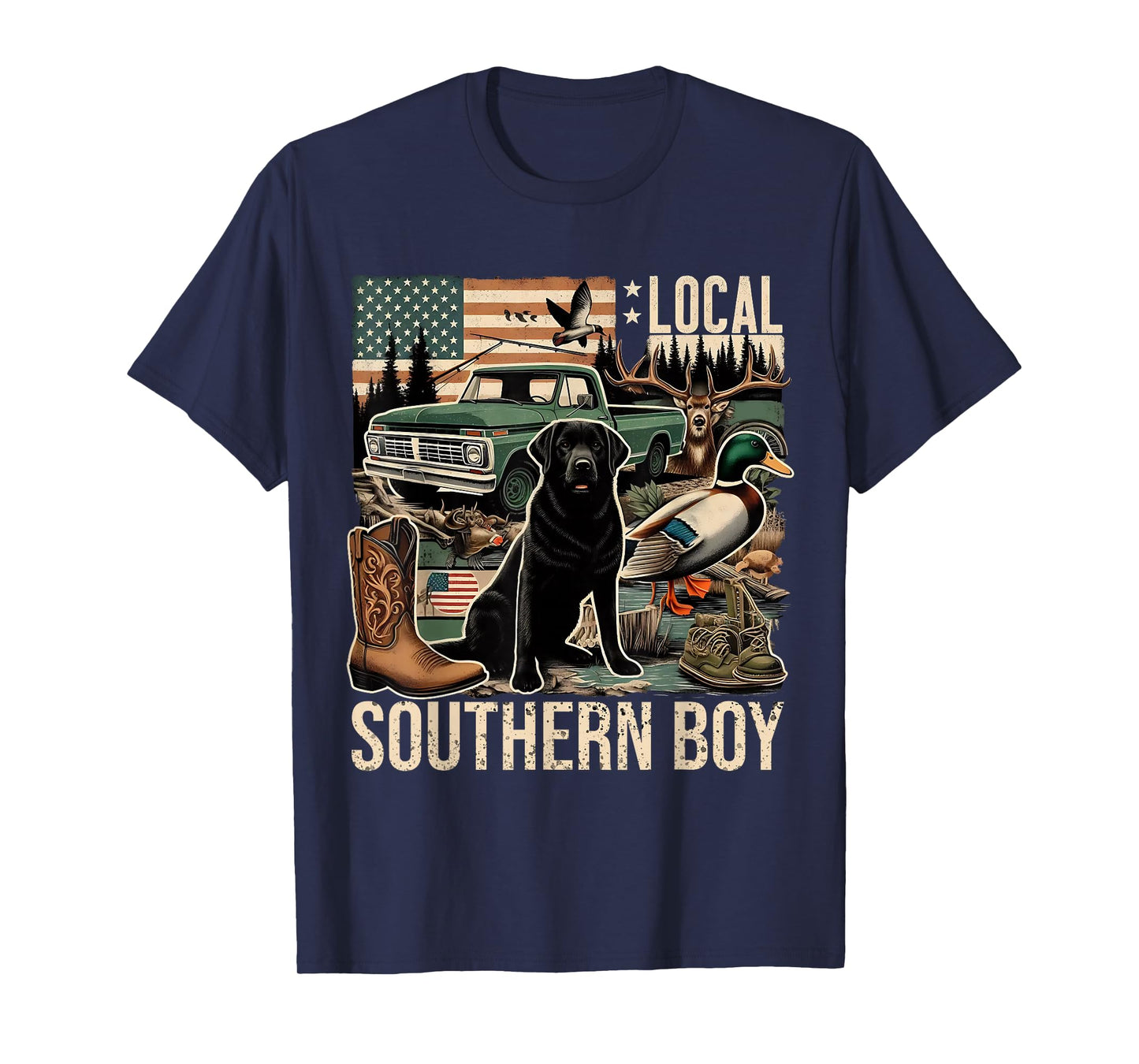 Local Southern Boy Retro Country Vintage Artwork T-Shirt