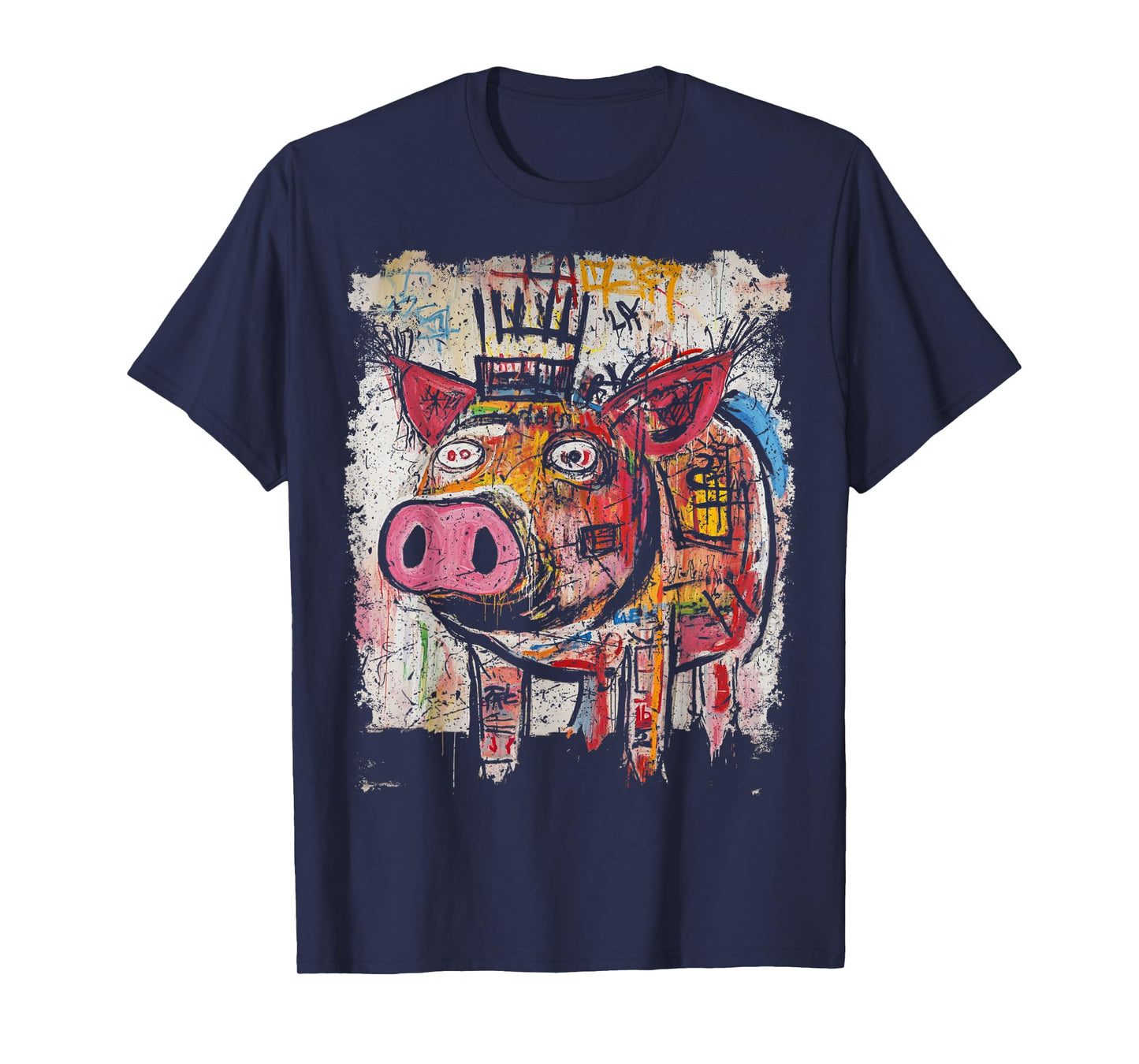 Pop Art Style Pig 90s Men's Graffiti T-Shirt