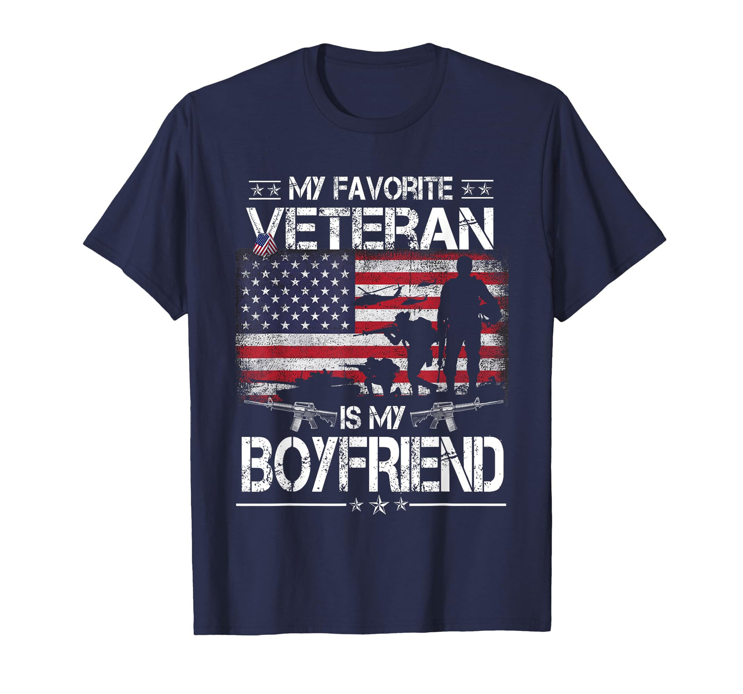 My Favorite Veteran Is My Boyfriend - Flag Mens Veterans Day T-Shirt