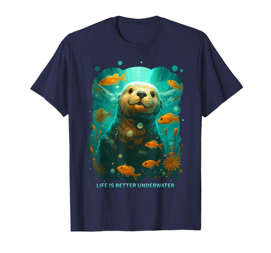 Cute Sea Otter Animal Nature Lovers Graphic T-Shirt