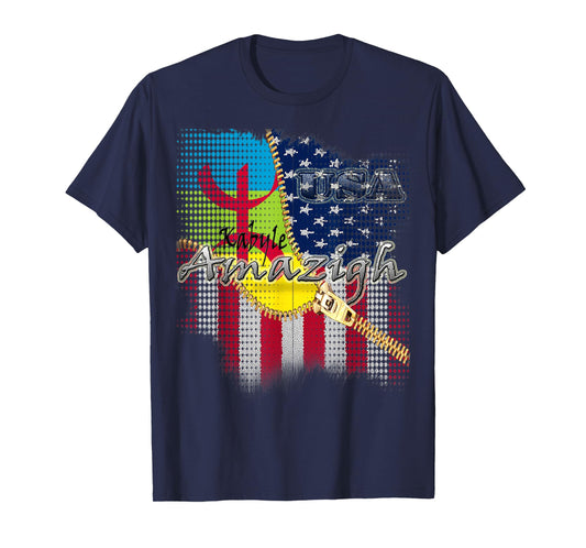american kabyle amazigh t shirt flag for men women kids T-Shirt