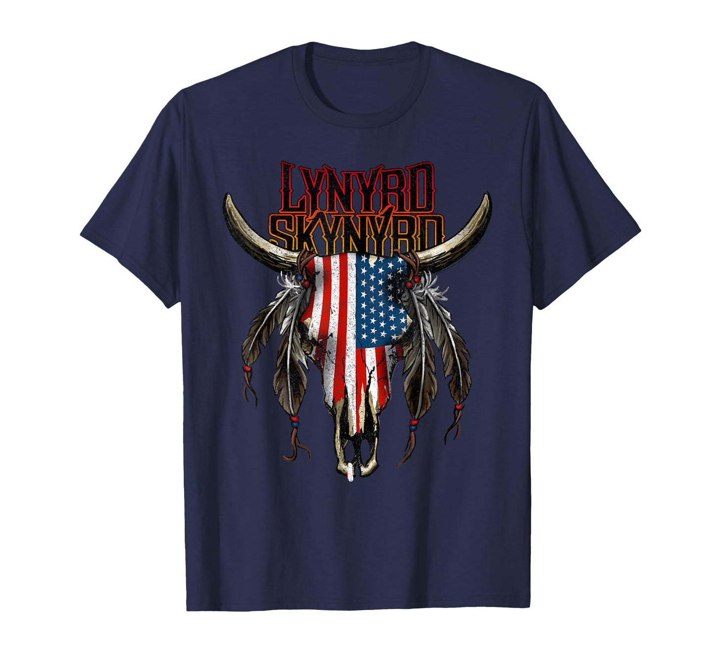 Lynyrd Skynyrd Steer Skull USA Southern Rock Festival Gifts T-Shirt