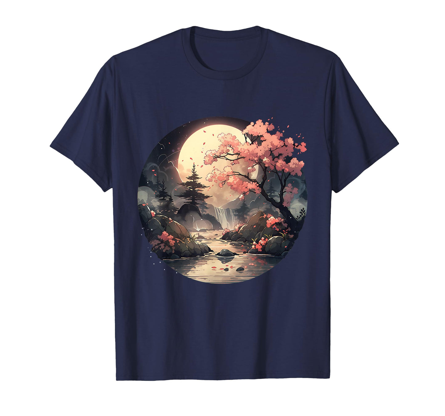 Vintage Cherry Blossom Woodblock Tee Japanese Graphical Art T-Shirt