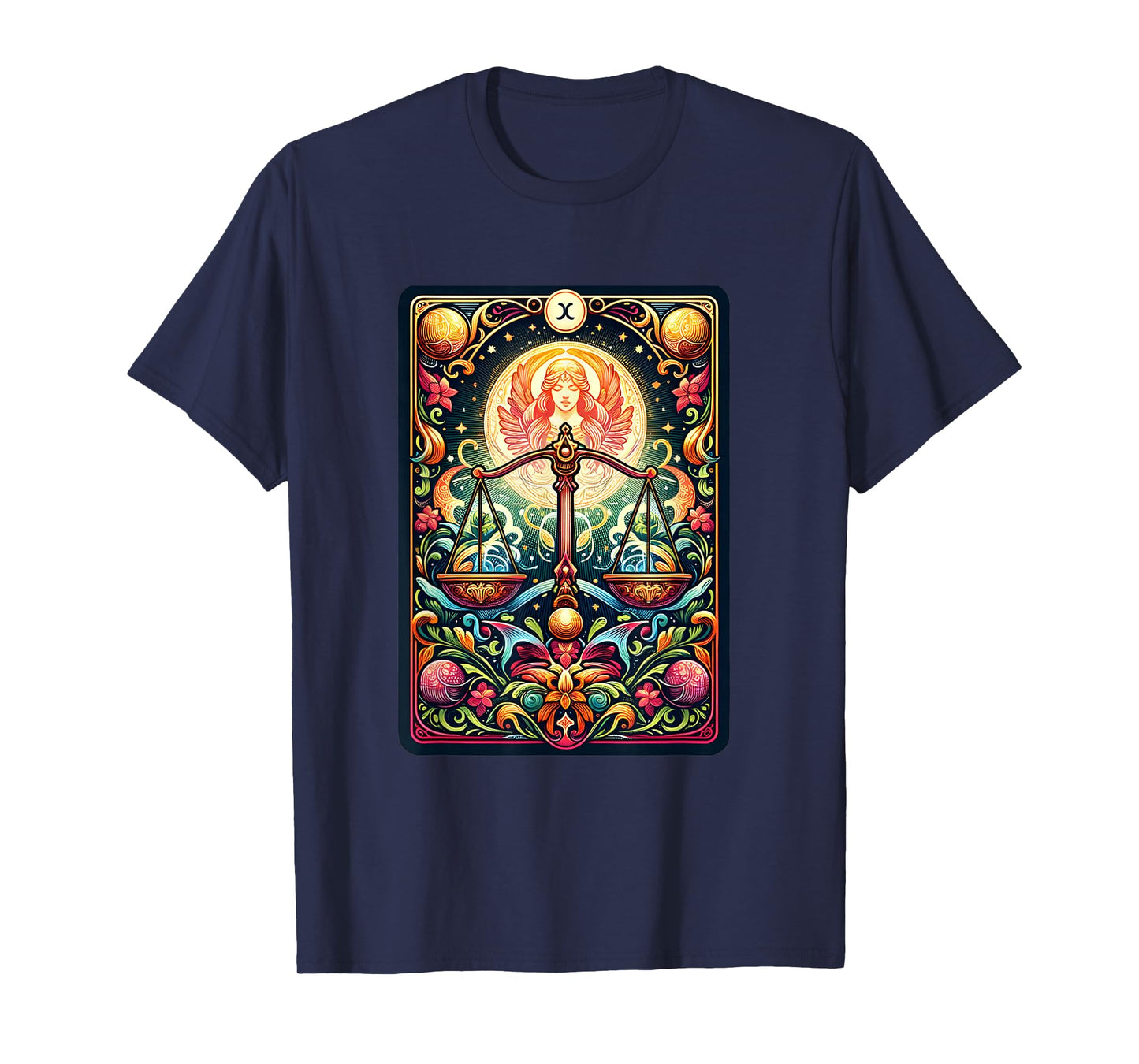 Vibrant Libra Balance Zodiac Tarot Card Astrology Horoscope T-Shirt