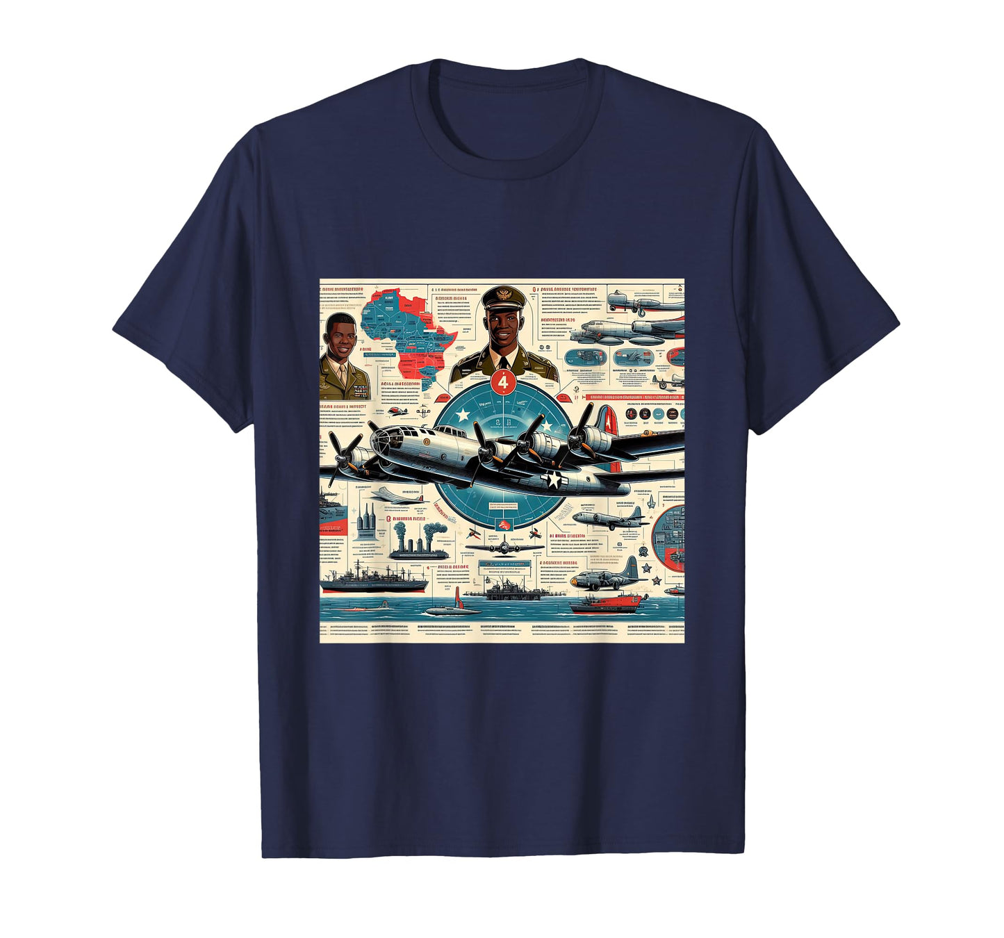 B29 Superfortress WW2 Warplane Airplane Infographics T-Shirt