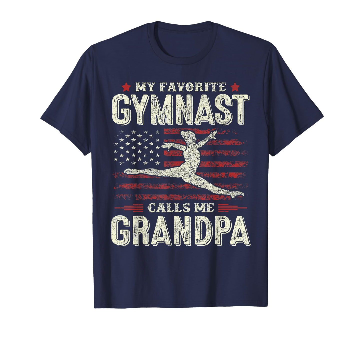 My Favorite Gymnast Calls Me Grandpa Gymnastics Fathers Day T-Shirt