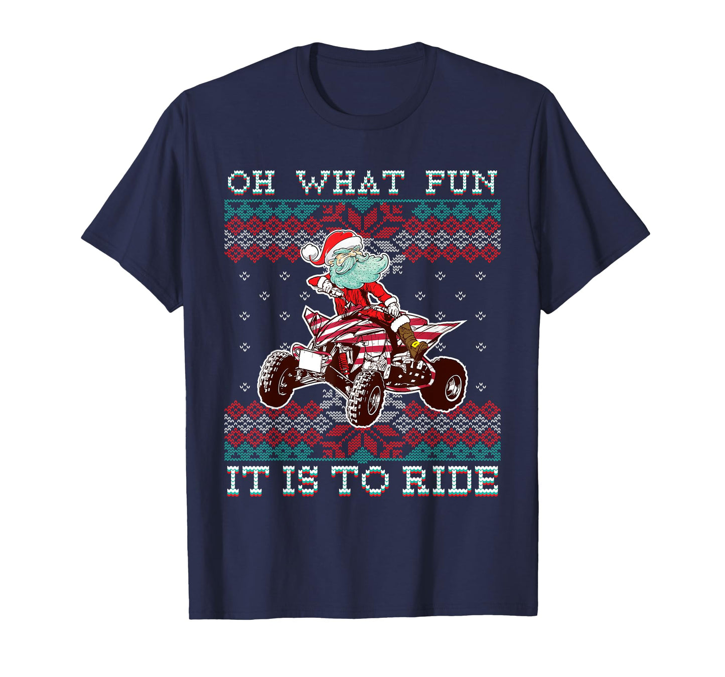 Christmas All-Terrain Vehicles Santa Claus Four-Wheeler ATV T-Shirt