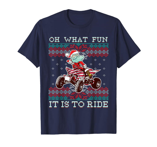 Christmas All-Terrain Vehicles Santa Claus Four-Wheeler ATV T-Shirt