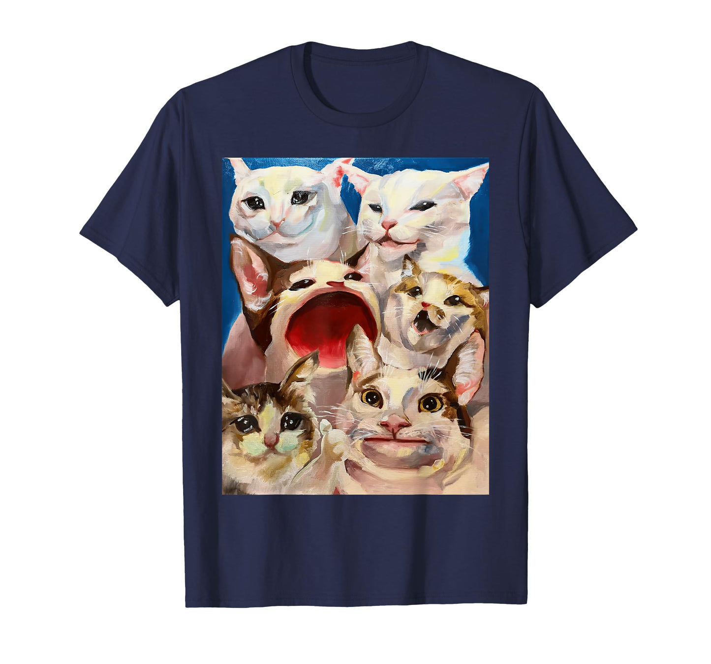 Funny Dinner Table Cat Crying Cat Pop Cat Polite Cat Meme T-Shirt for Men Women Girls Kids