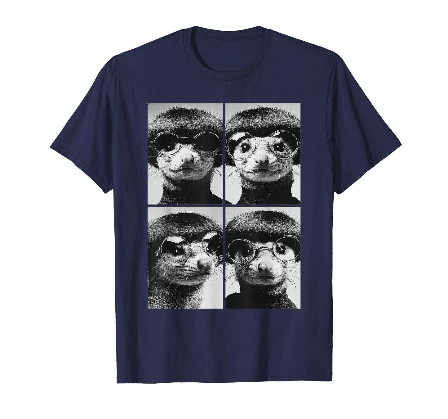 Funny Opossums with Sunglasses Forest Animals Bob Haircut T-Shirt