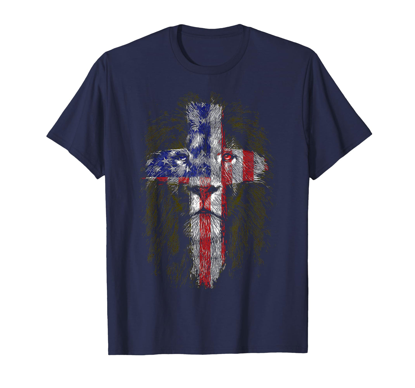 Lion Cross American Flag T-Shirt