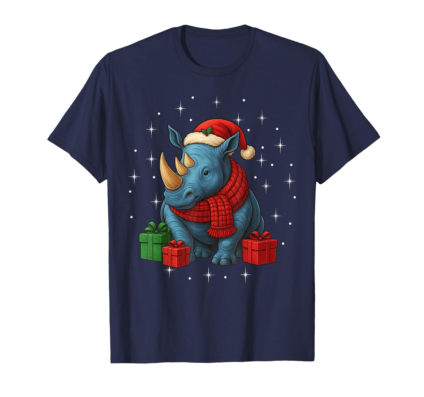 Funny Rhino Christmas PJ Pajama Men Women PJS for Family T-Shirt
