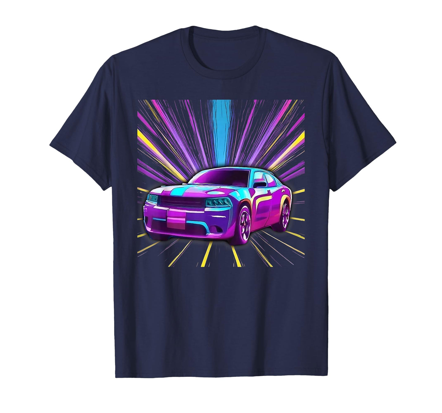 Cool Purple Muscle Car Exotic Race Sports Racing Graphic T-Shirt