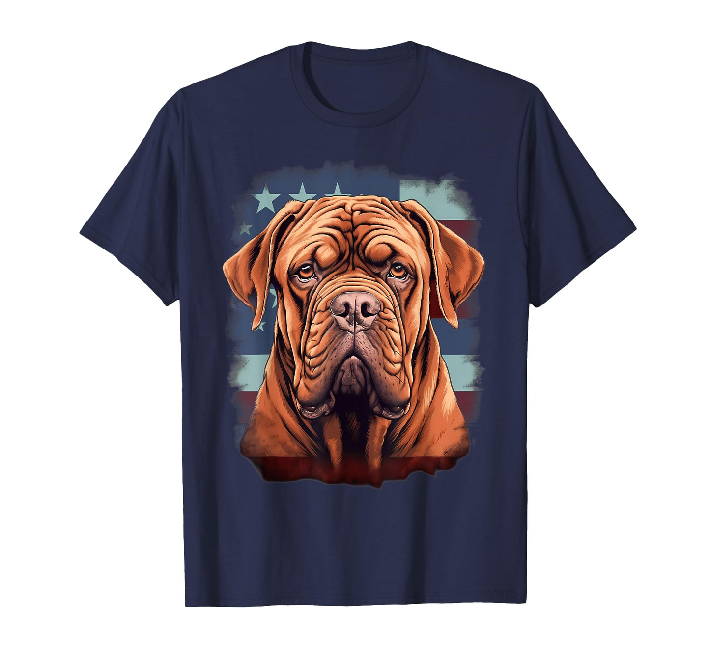 4th Of July US Flag French Mastiff Dog T-Shirt