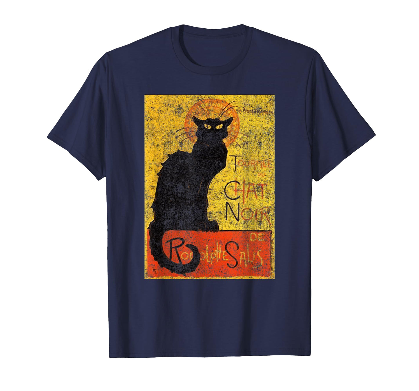 Vintage Tournee du Chat Noir Black Cat Halloween T-Shirt for Men Women Kids